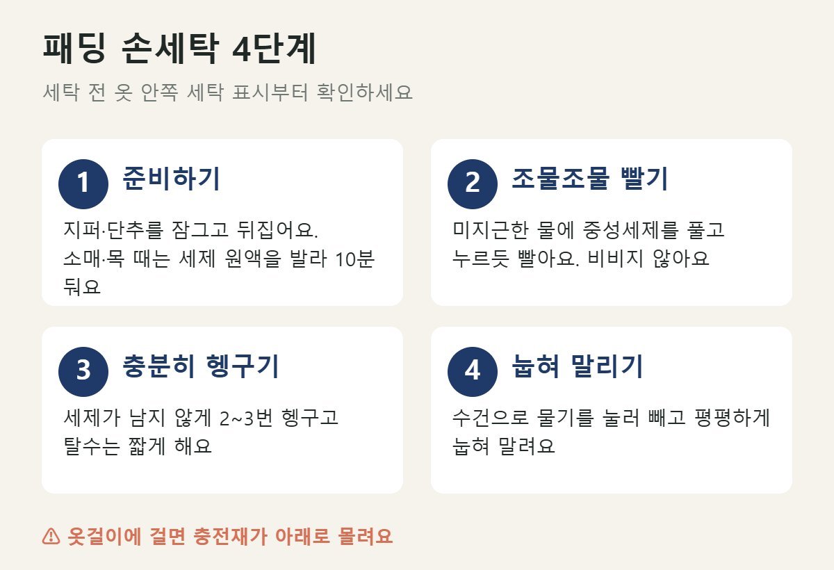 패딩 손세탁 4단계
